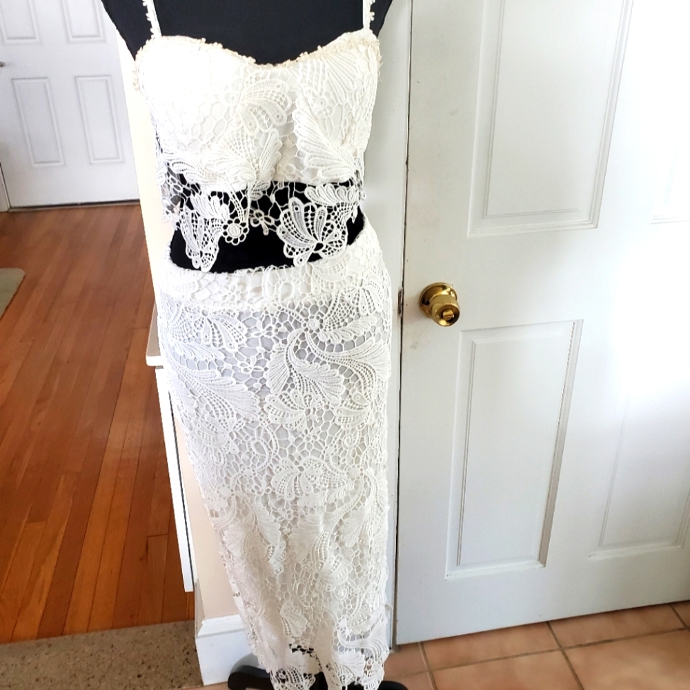 Summer crop top and skirt set